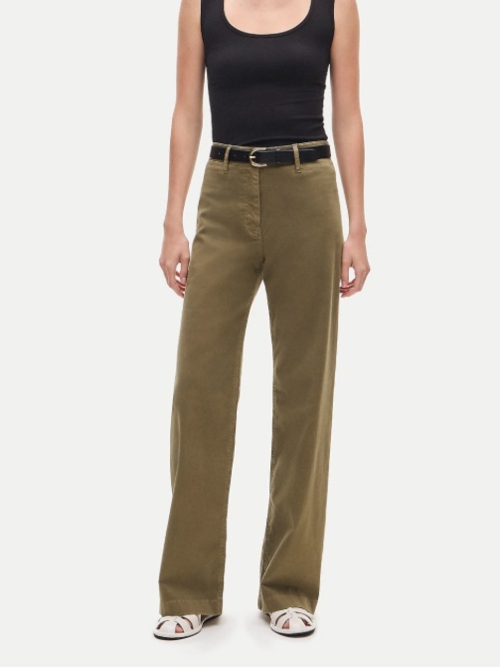 J crew loden green Wide-leg trouser in chino